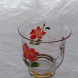 6 verres dorés et peint à la main de fleurs