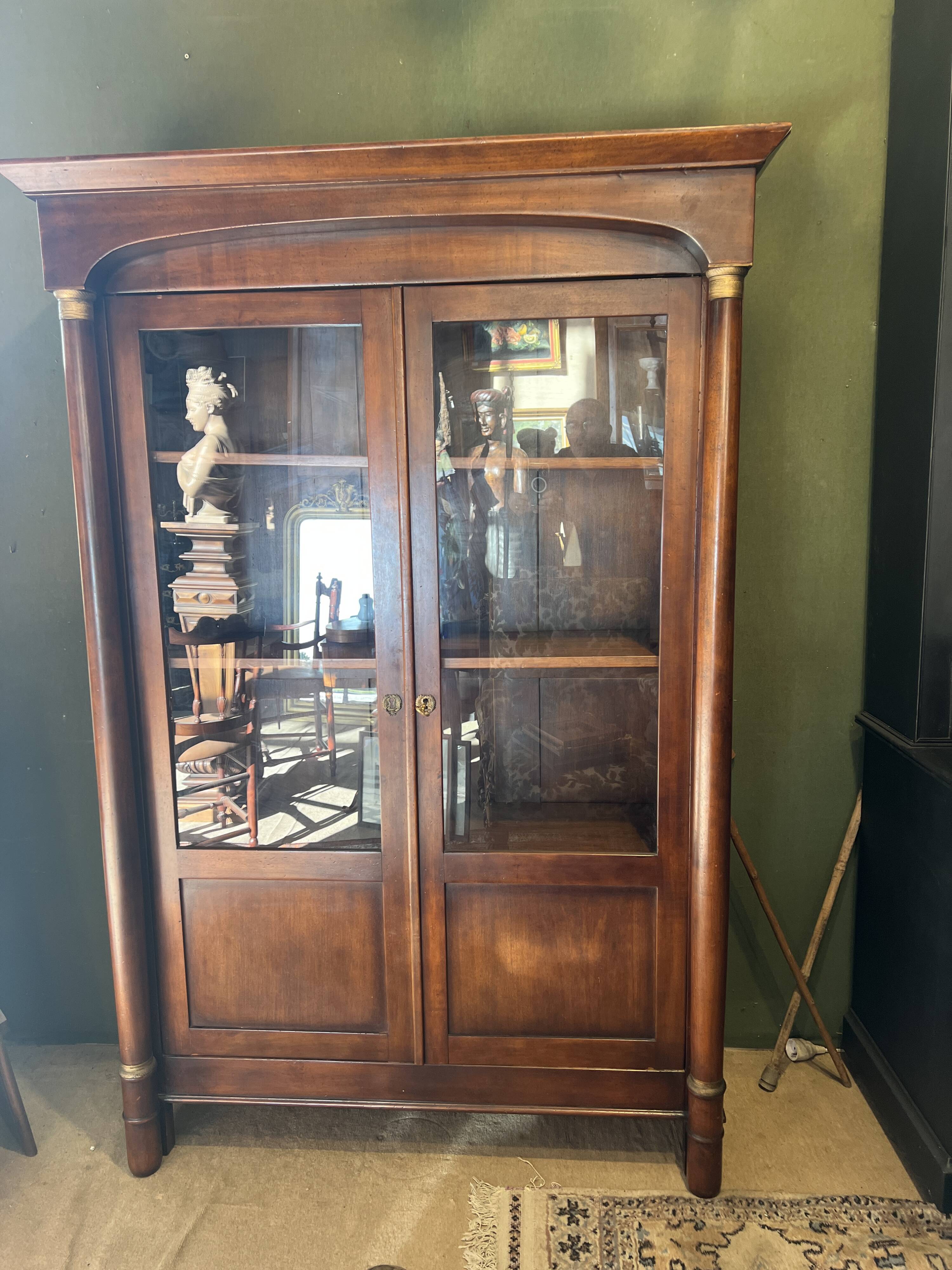 Vitrine-bibliothèque, 2 portes, Style Empire