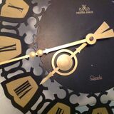 Black and gold metal clock by Meister Anker / vintage 60s-70s