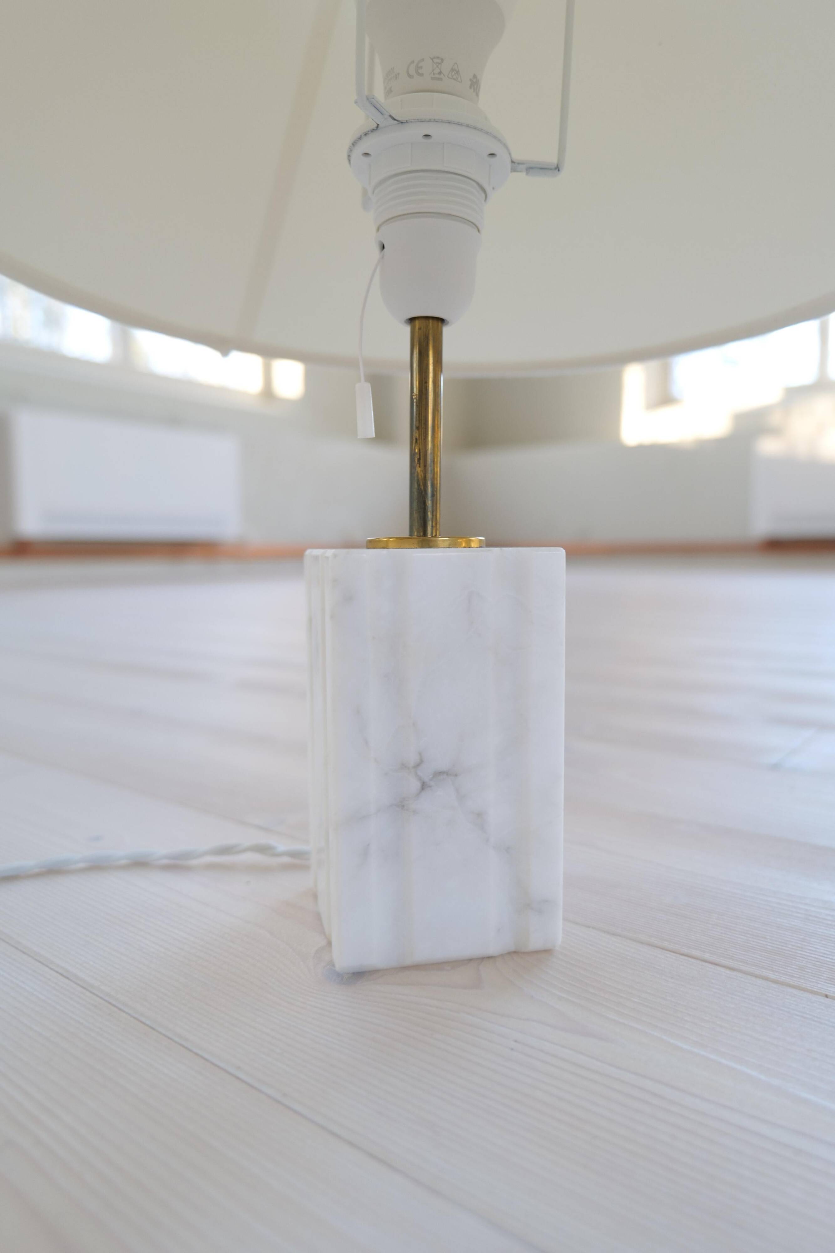 Mid-century solid marble table lamp Bergbom Sweden 1960s