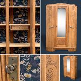 Parisian art deco wardrobe solid raw oak 1930