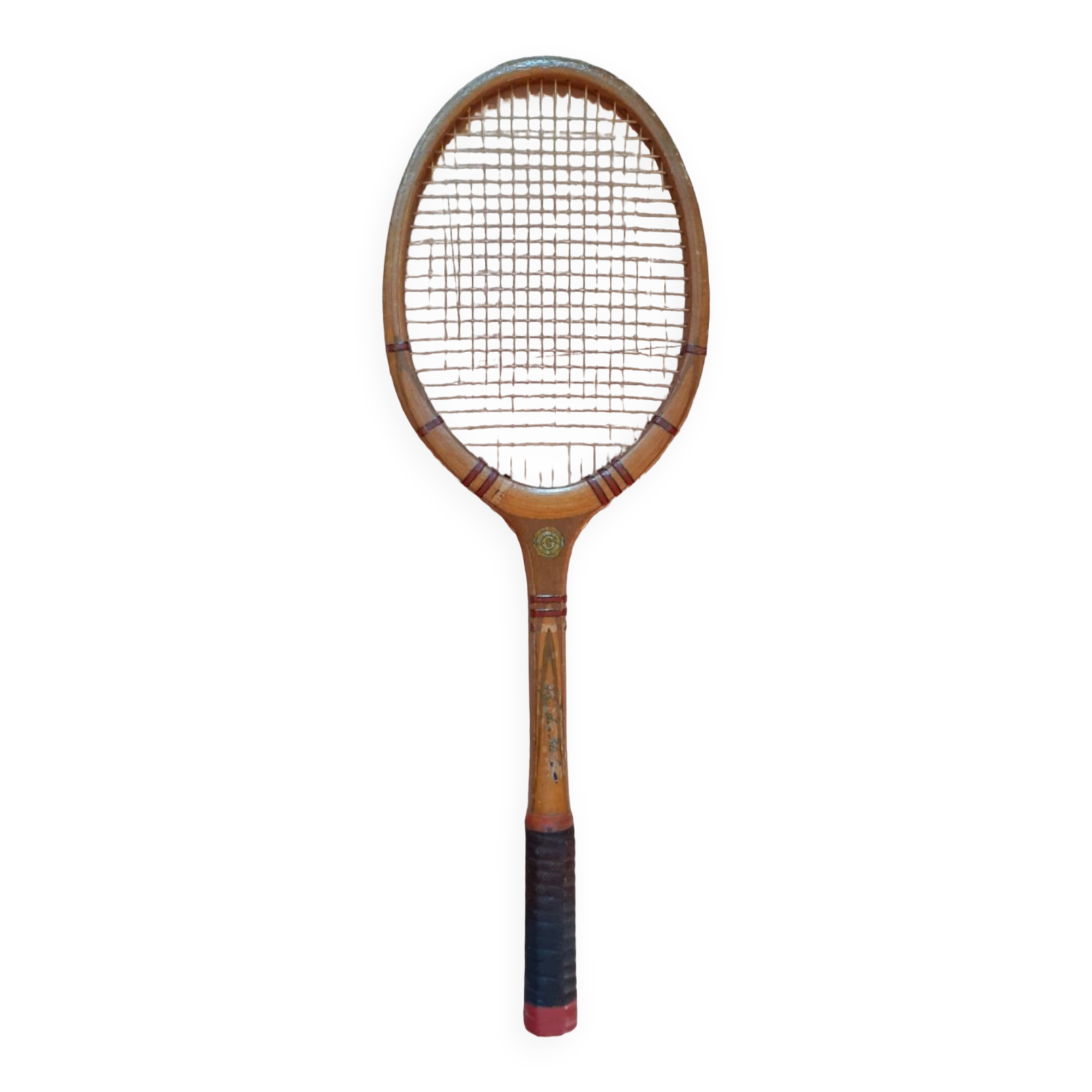 Wooden tennis racket brand j.gauthier fils & cie + 2 presses (wood and aluminum)