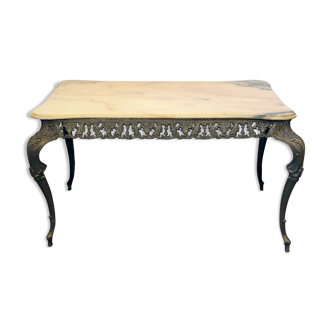 Louis XV style coffee table with marble top