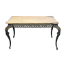 Table basse style Louis XV avec plateau en marbre