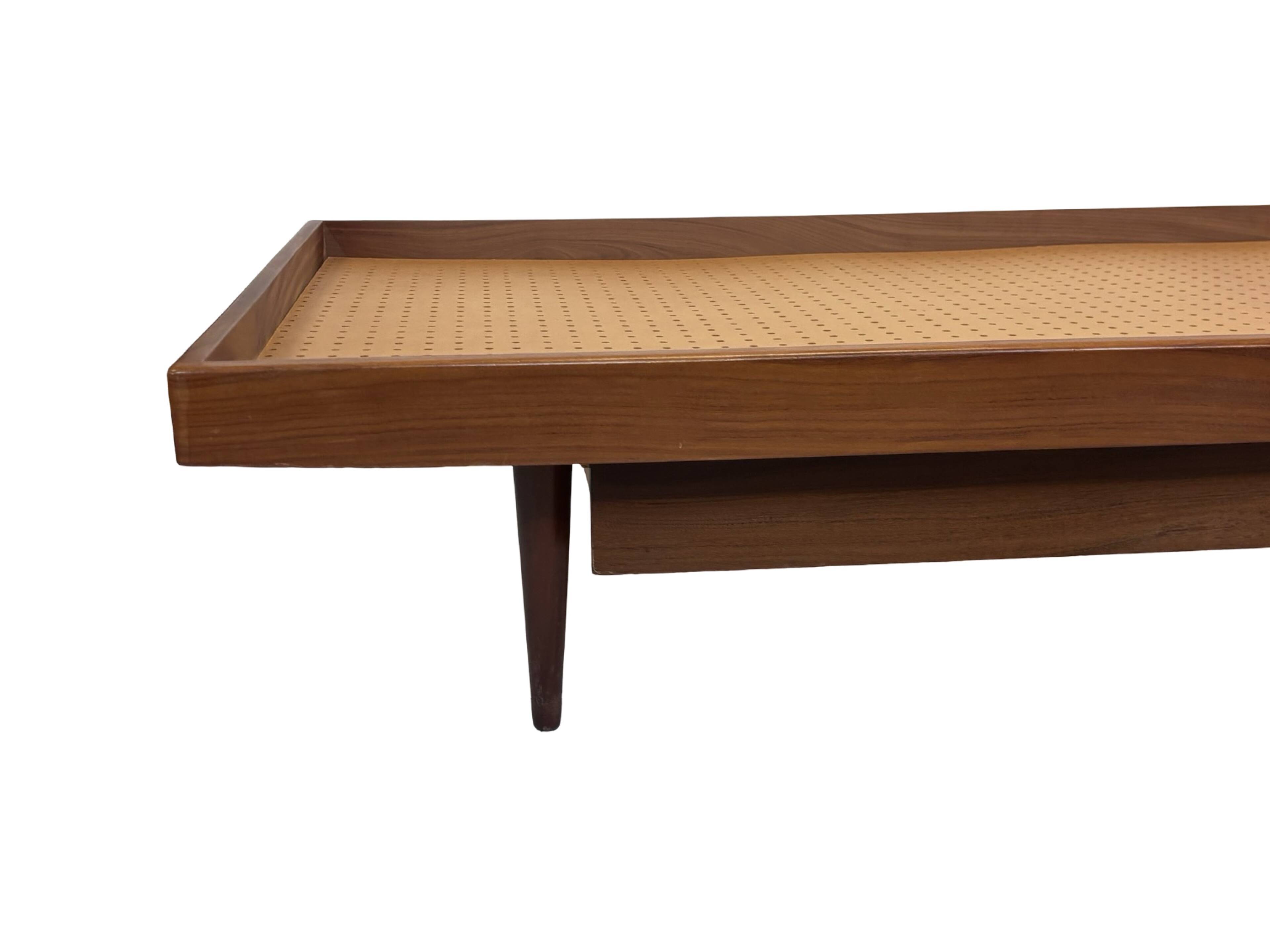 Vintage 1950s teak sofa bed with drawers.