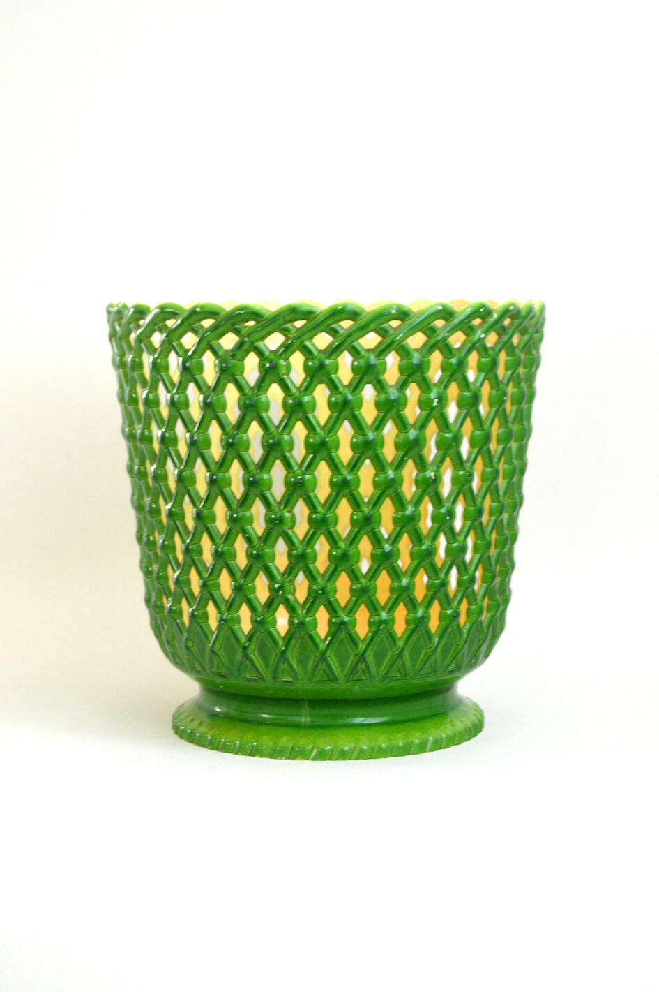 Cache-pot tressé vert