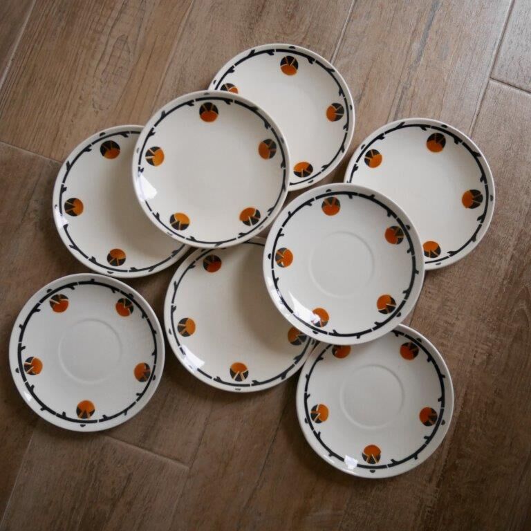 Set of 8 dessert plates Barcarolle, from Badonviller