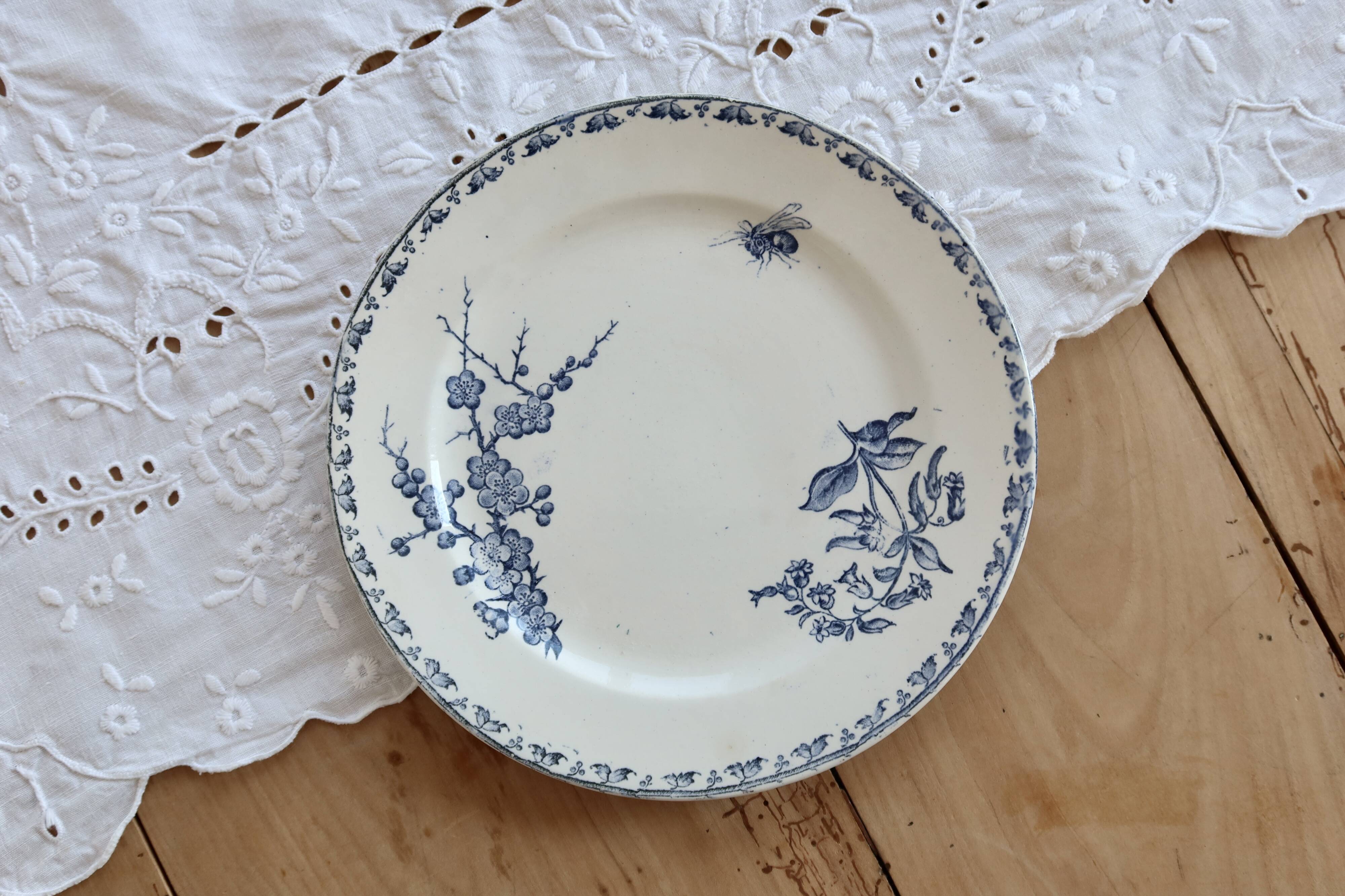 Dessert plate ironstone Sarreguemines - Carmen blue model