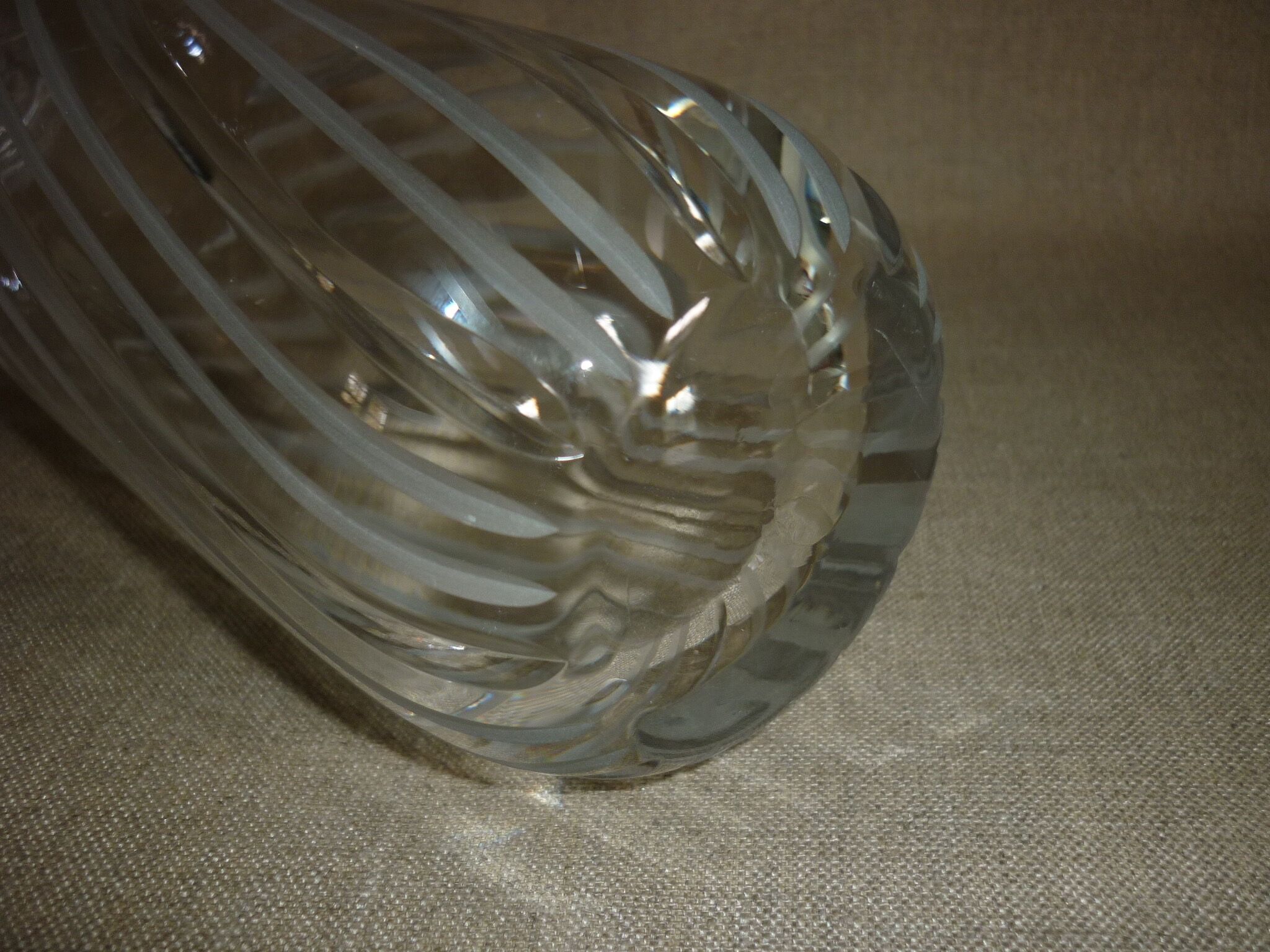 Chiseled glass bottle