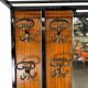 Vintage wooden coat rack with mirror