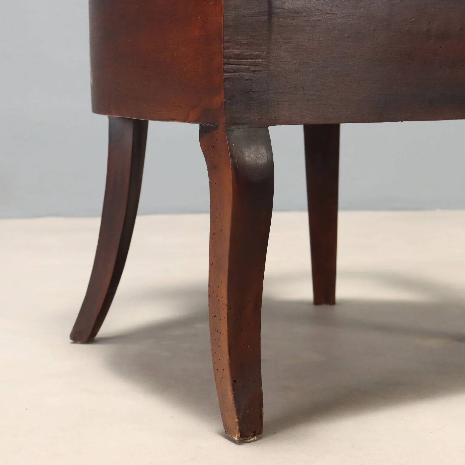 Restoration style walnut armchair from the 19th century