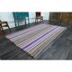 Vintage Turkish Oushak Handmade Wool Cotton Blue Pink Runner Rug 158x246