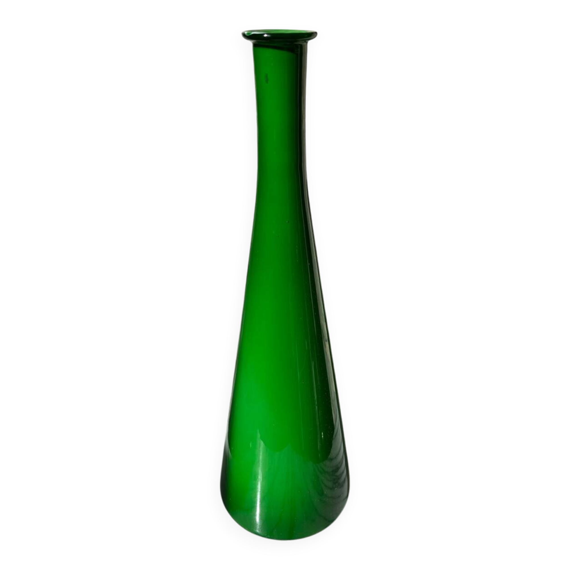 Bright green “Opalino Italy” vase