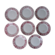 8 flat plates Moulin des Loups model red stone