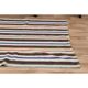 Turkish Vintage Striped Brown Blue Kilim Runner Rug 145x324