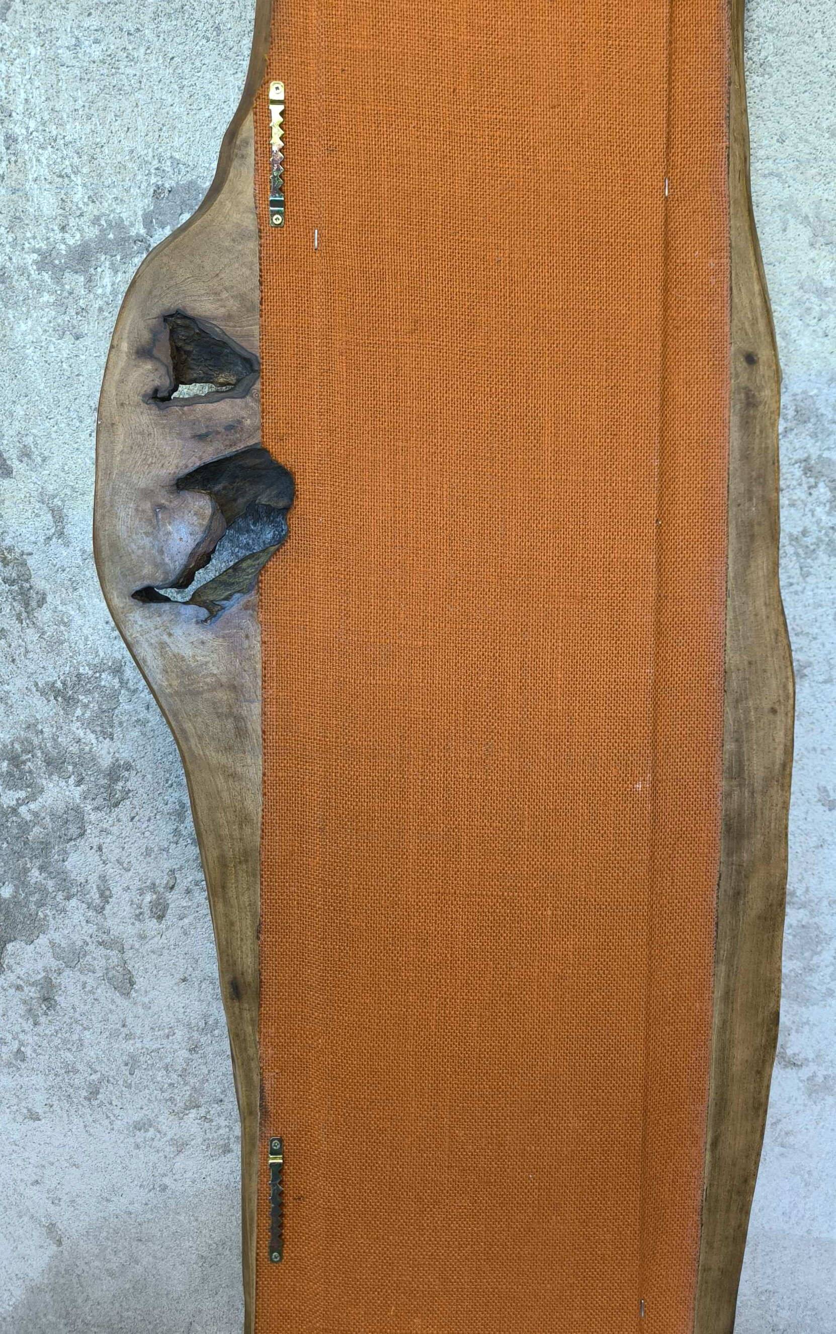 Vintage free-form mirror in solid wood.
