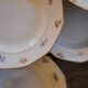 Porcelain soup plates - Decorated with small flowers and a gold rim