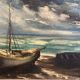Oil on canvas, marine reproduction after Vlaminck 20th century.