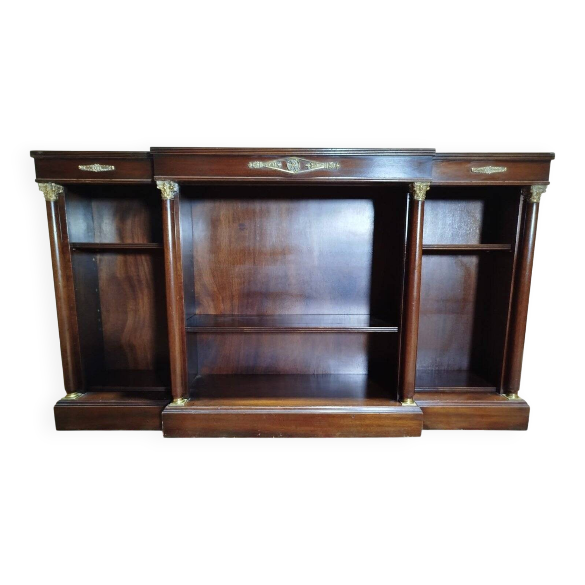 Bibus - Low Empire-style mahogany shelf/bookcase