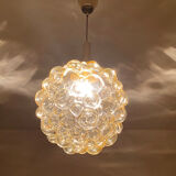 Vintage Limburg pendant lamp, Bubble Glass & Brass, 60s