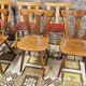 Set of 6 mismatched Baumann style bistro chairs from the 1970s