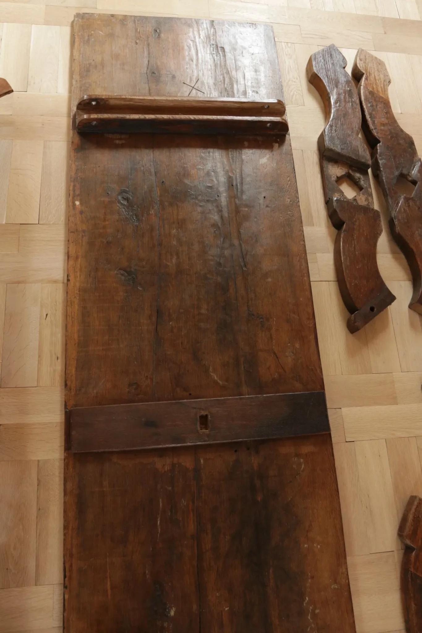 17th-century French oak refectory table / trestle table – 240 cm