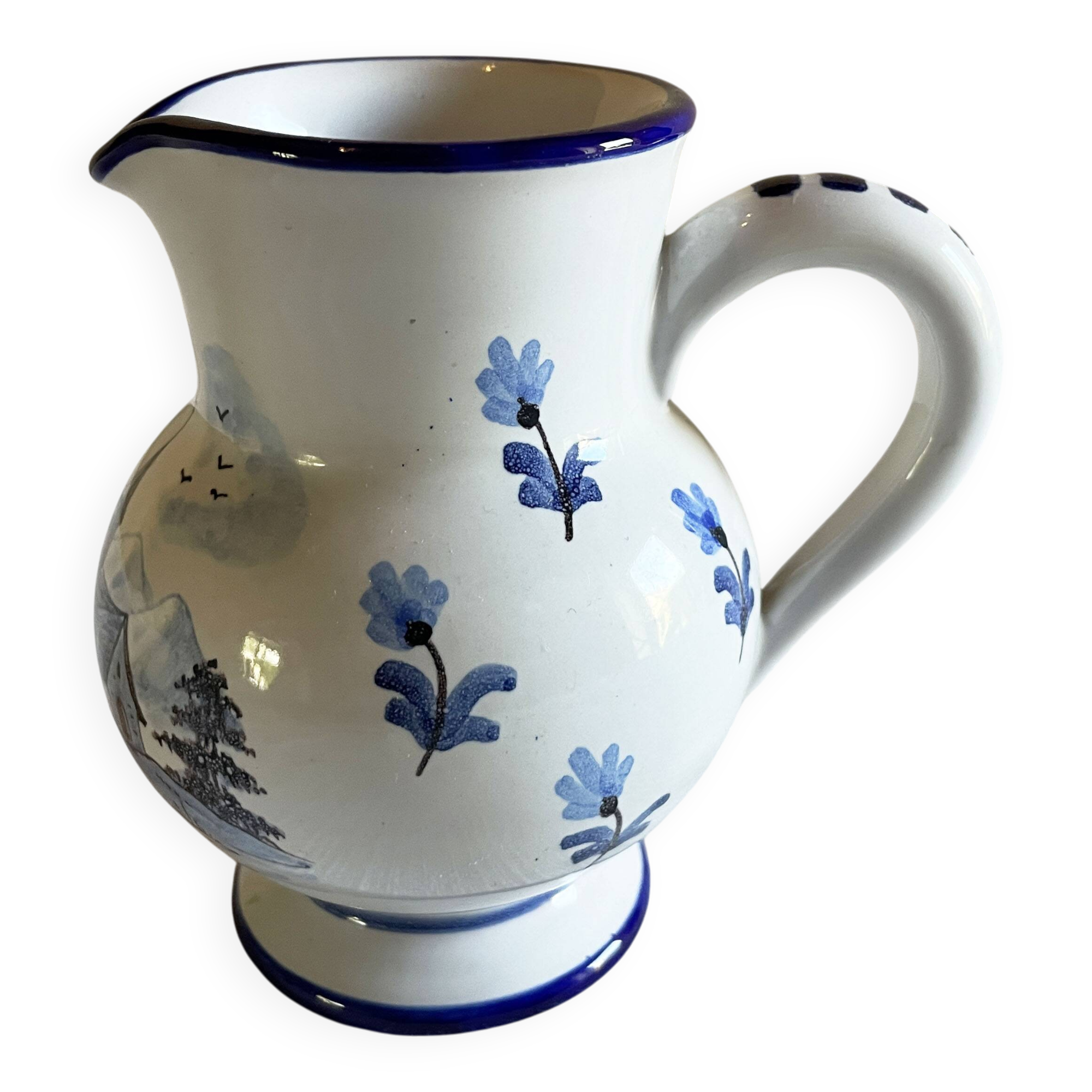 Petit pot / pichet / vase en faïence de Nevers – A. Montagnon