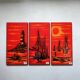 Mid-century wall art, Fat Lava wall plate by Bay Keramik