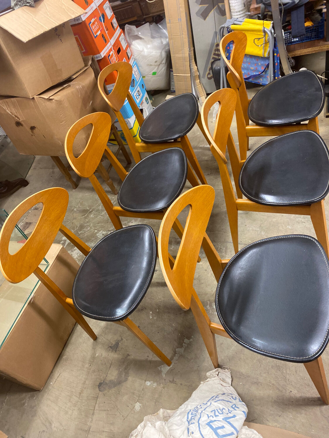 Set of 6 Scandinavian Roger Landault chairs produced by sentou