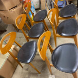 Set of 6 Scandinavian Roger Landault chairs produced by sentou