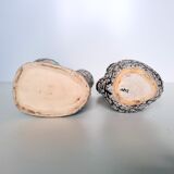 2 Vases of Vallauris in ceramic swaddled volcanic effect.