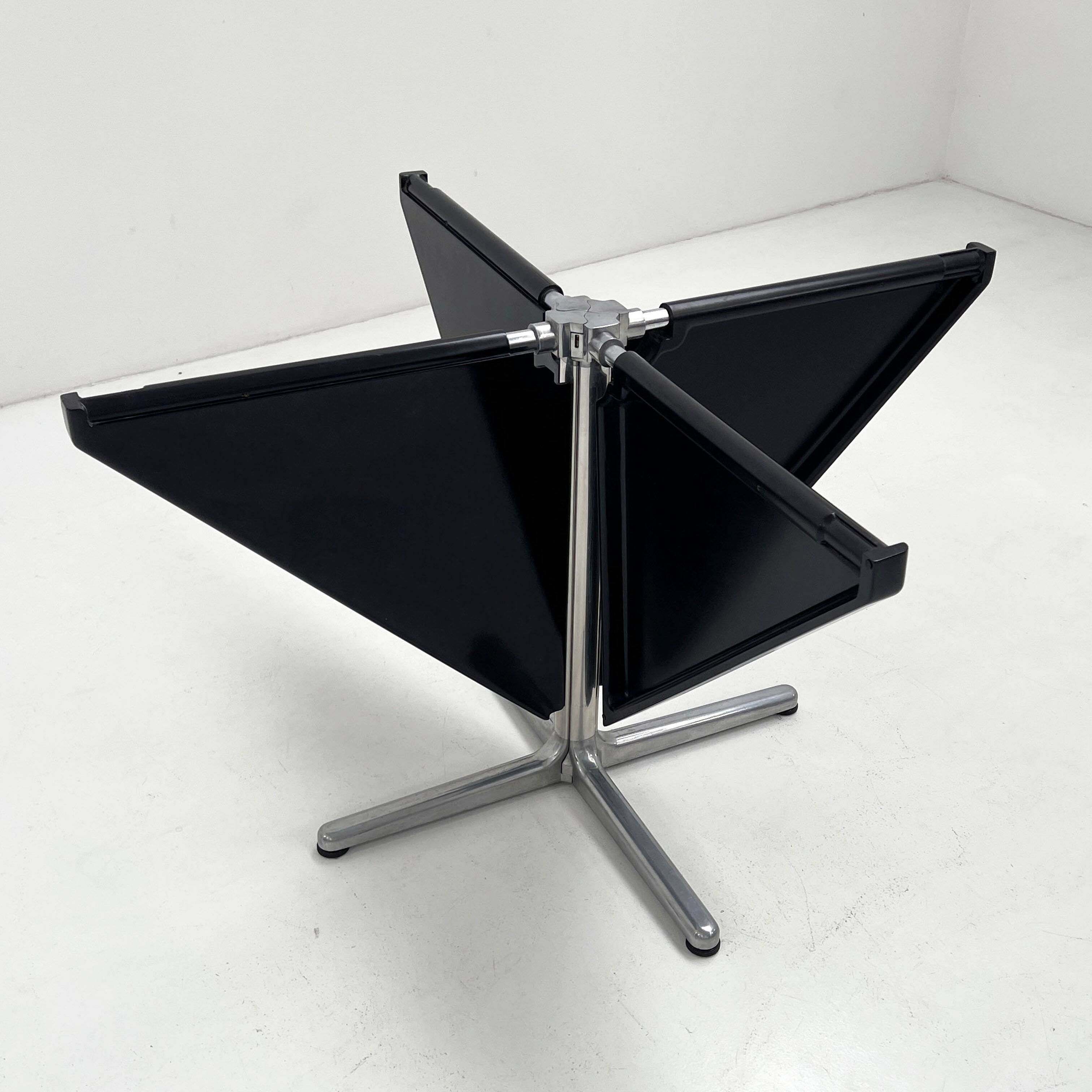 Foldable black table by Giancarlo Piretti for Anonima Castelli, 1970