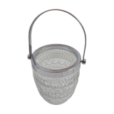 Ice bucket and spoon thereon