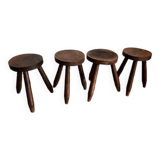 Lot 4 tabourets tripodes