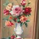 Oil on Canvas – “Still Life with Vase” by R.P. Vintage & Framed 28×40cm