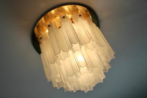 Star recessed plastered plastered in brass and frosted glass Glash-tte Limburg