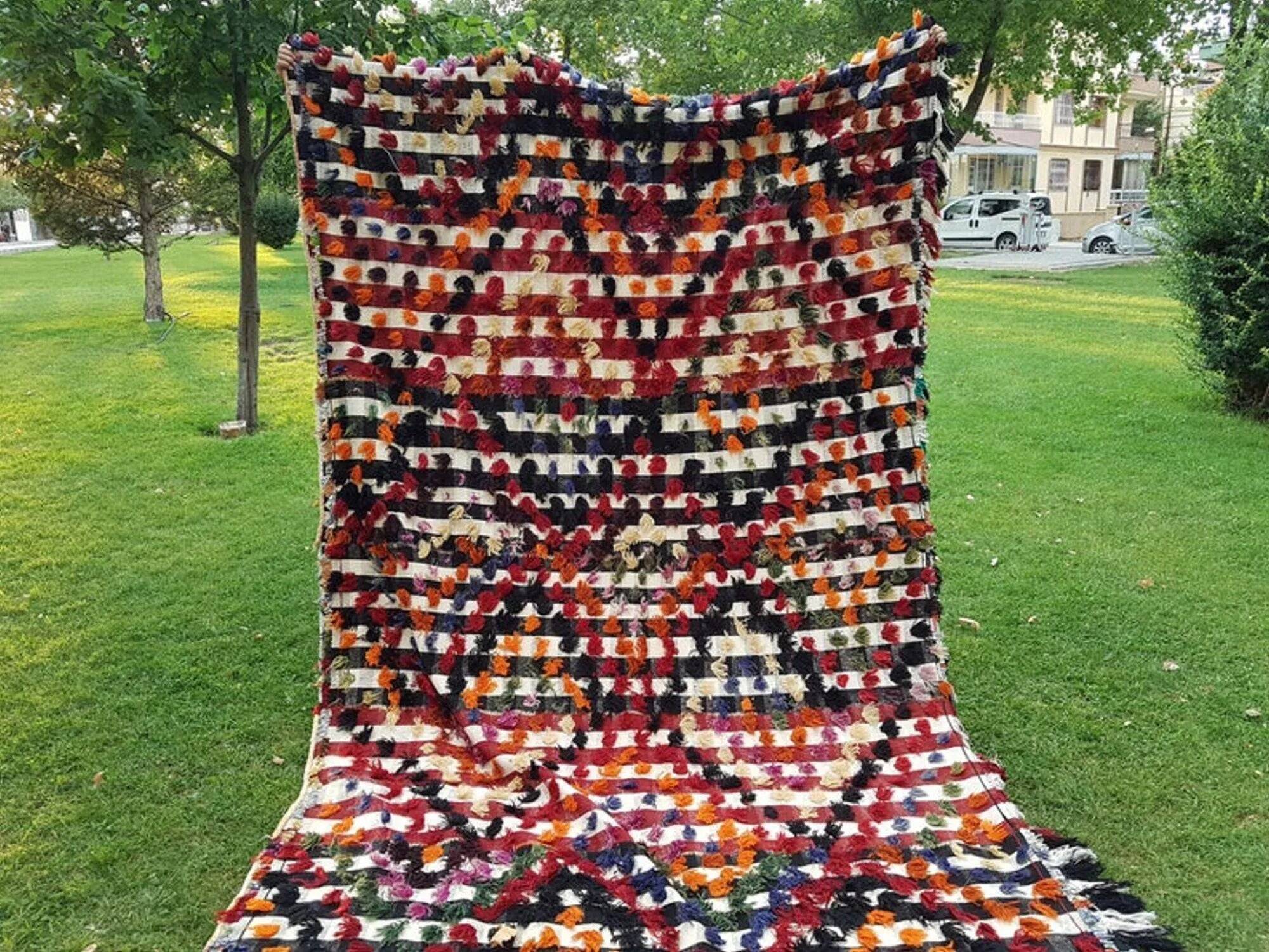 Vintage Turkish rug handmade 190x438 cm