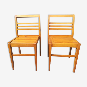 Pair of René Gabriel chairs in beech