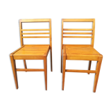 Pair of René Gabriel chairs in beech