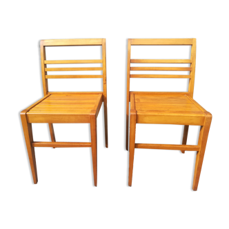 Pair of René Gabriel chairs in beech