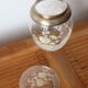 Engraved glass and silver metal candy