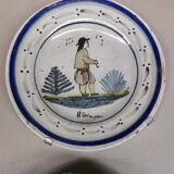 2 old faience collection plates from Quimper HB. Brittany