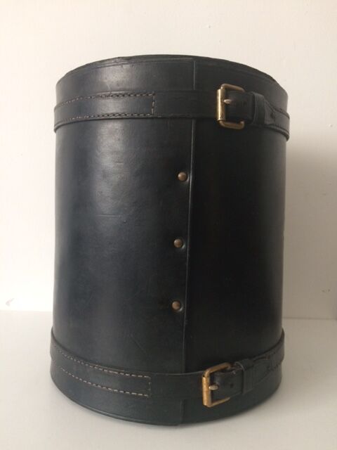 1950 leather paper basket
