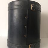 1950 leather paper basket