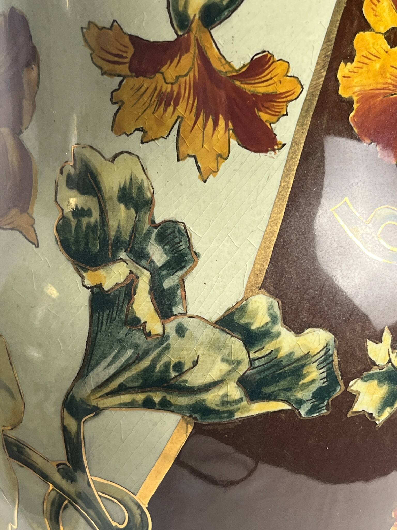 Art Deco, pair of Lunéville earthenware vases circa 1930