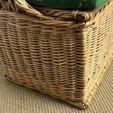 Vintage rattan chest bench