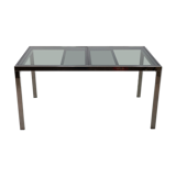 Table à manger en verre fumé extensible par Milo Baughman