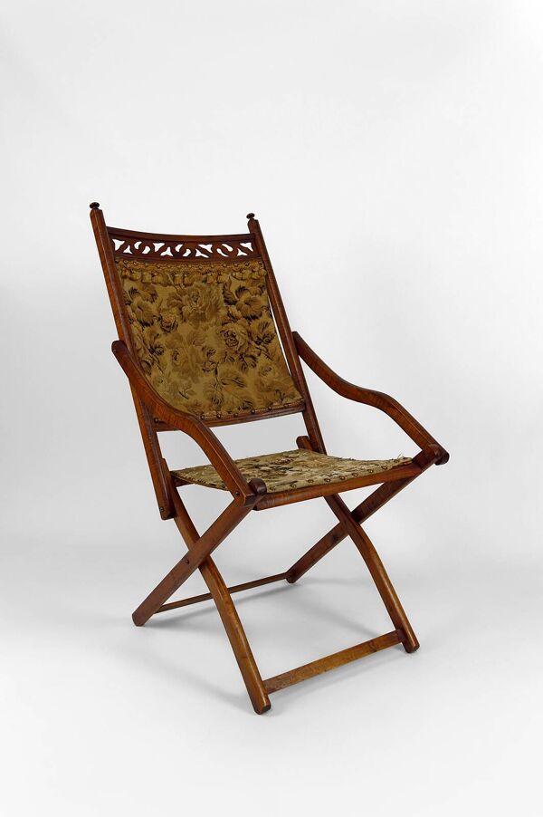 Chaise pliante ''safari'' victorienne, Royaume-Uni, Arts & Crafts, circa 1880