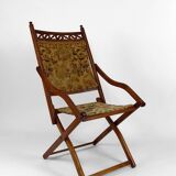 Victorian "safari" folding chair, United Kingdom, Arts & Crafts, circa 1880