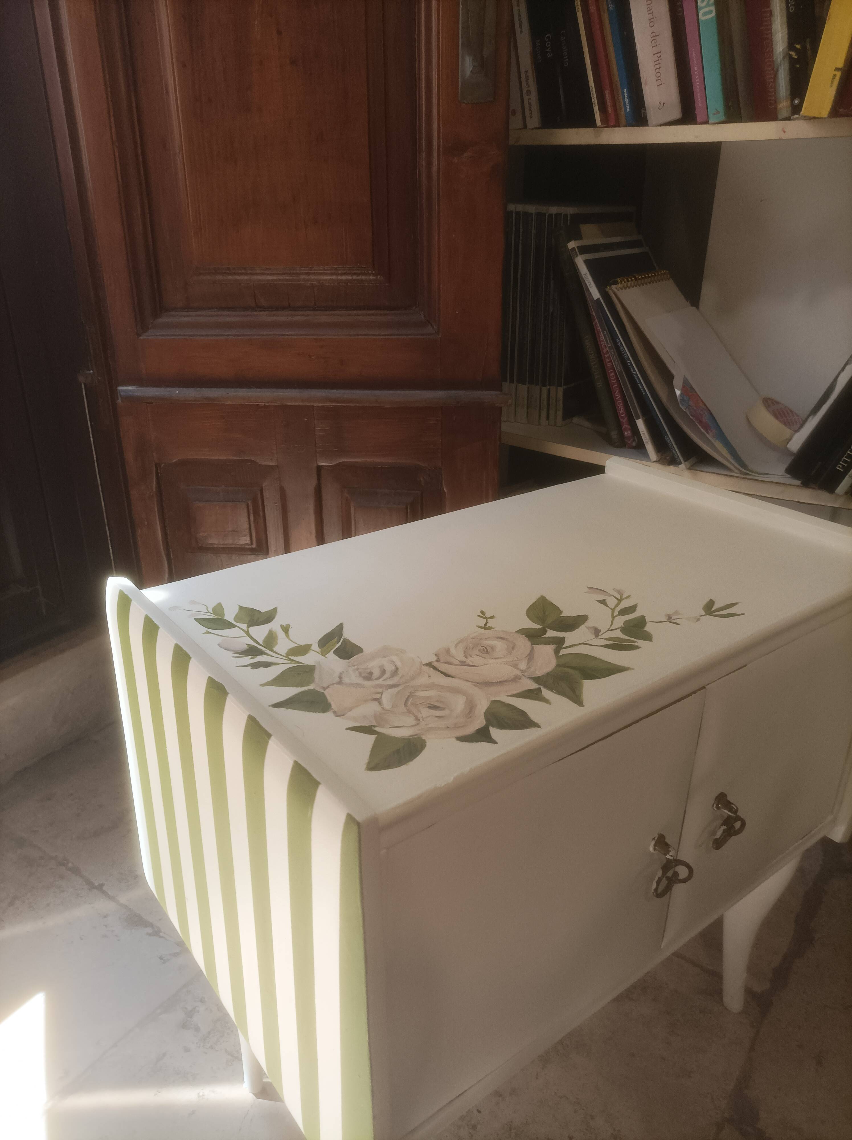 Vintage wooden bedside table